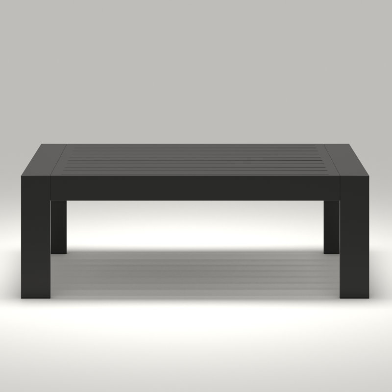 Table de bout rectangulaire moderne en aluminium pour terrasse Altura, Noir, noir, noir, noir