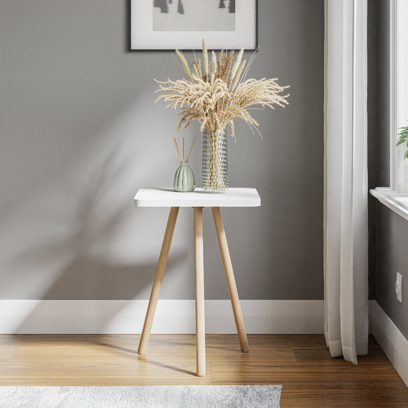 InterGo Modern Nesting Square End Table - Stylish Wooden Living Room Furniture, Minimalist Side Table, Lyell Small Coffee Table