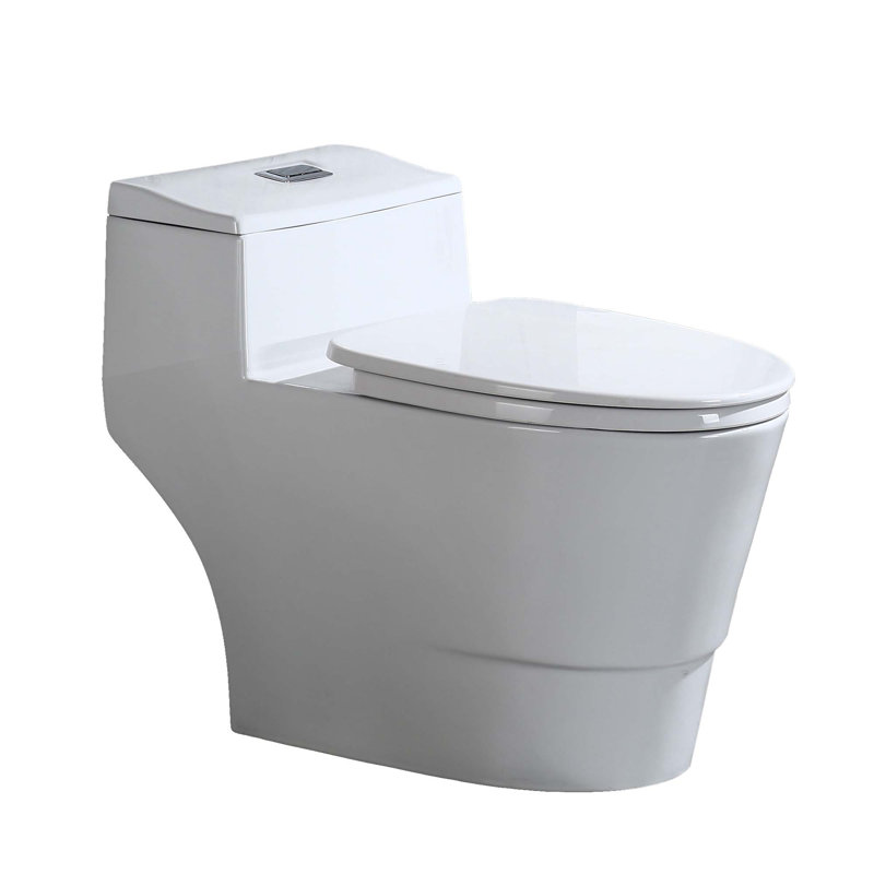 Siège de toilette monobloc allongé à double chasse d'eau inclus