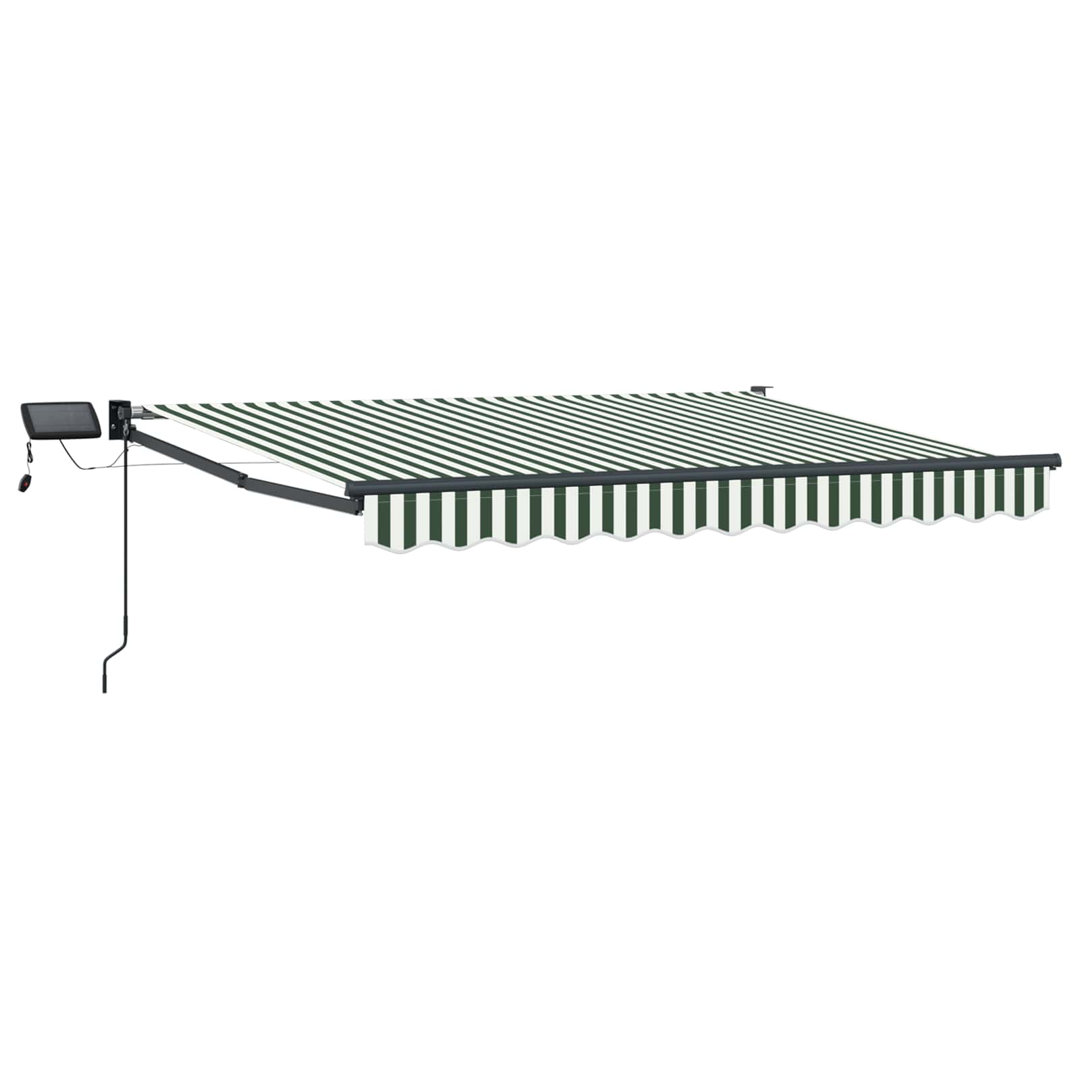 Vidaxl Manual Retractable Awning With Leds Polyester With PU Coating Sun Block