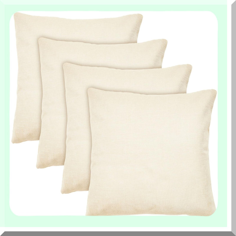 Cream Pillow Covers - 4 Pack Blank Cases