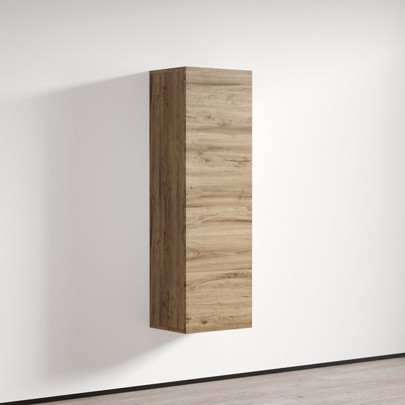 Bibliothèque flottante 15,75 "Balroop avec finition ultrabrillante, Chêne