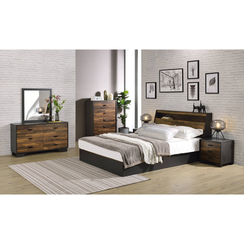 Chatrice 3-Drawer Rectangular Nightstand, Walnut