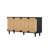 Accent Sideboard Buffet Cabinet Storage Wood TV Stand In Wire-Brushed And Seagrass Doors Sideboard, For Hallway, Entryway Or Dining Room