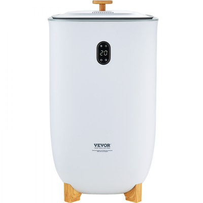 Grand seau à serviette 35L avec fonction de séchage de l'écran à DEL et minuterie blanc