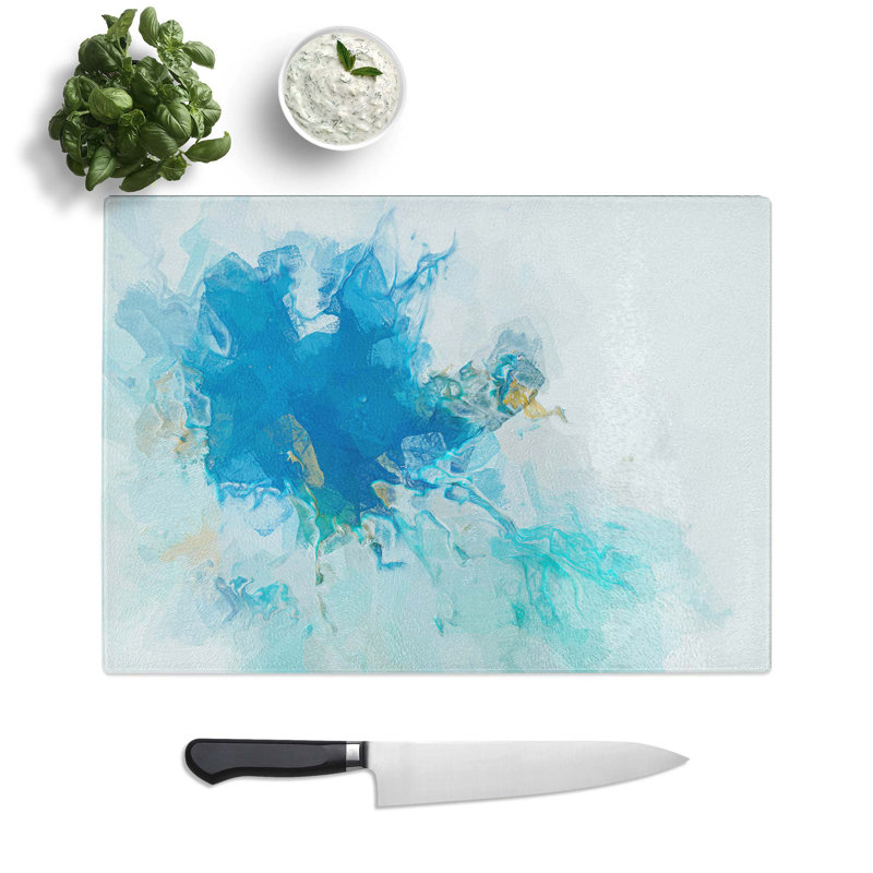 Glass Knowing Look in Abstract Chopping Board, 28.5 cm W x 20 cm L