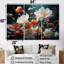«White Flower Enchantment - Flowers», ensemble d'art mural-107735287-107735289