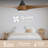 Versa 52in 3-Blade Smart Dual Mount Convertible Ceiling Fan or Flush Mount Fan 2700K-6000K CCT Tunable Range LED Light Kit with Black Hardware in Walnut Blades Works With iOS or Android App-126659238