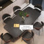 Ensemble de table de salle à manger rectangulaire en pierre frittée pour 6 personnes-1867267403
