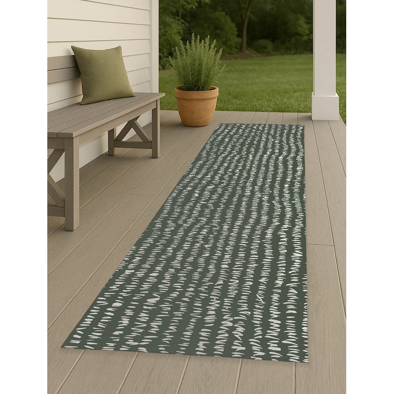 Tapis d'extérieur antidérapant Crop Row, Tapis de couloir 2 pi 6 po x 8 pi