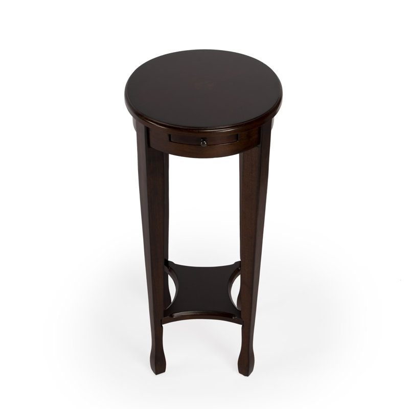 Arielle Round 12.5"W Side Table, Chestnut Burl