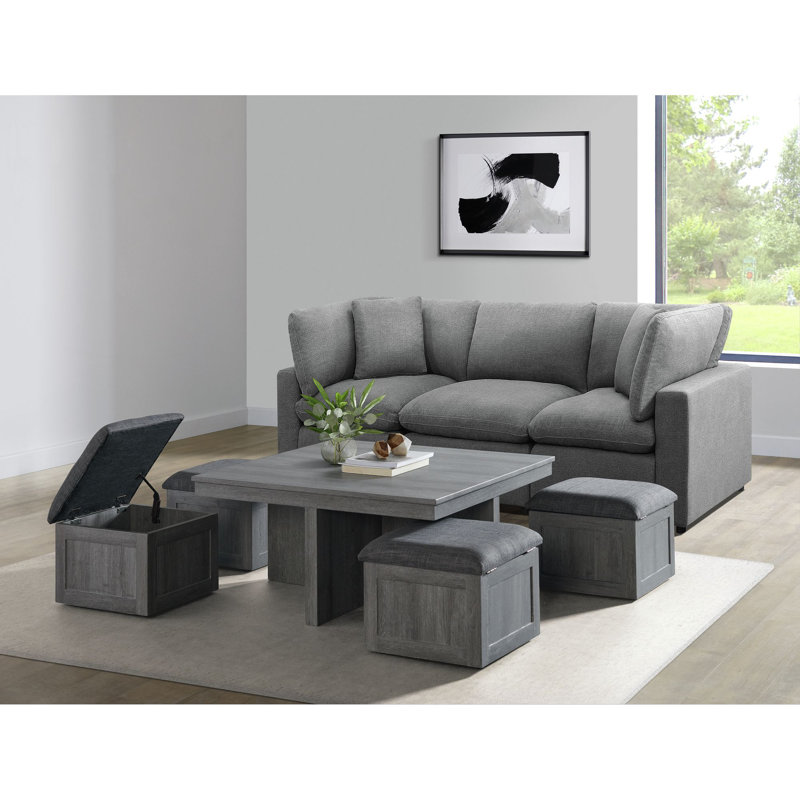 Table basse carrée en bois massif Shaw