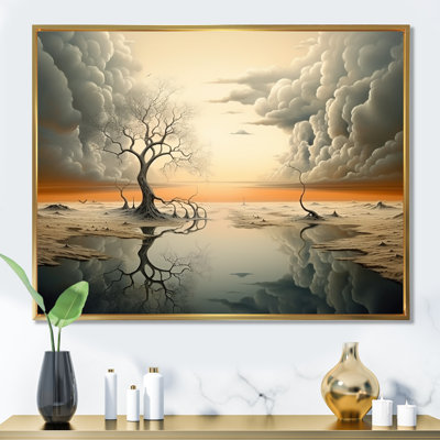Surréalisme, paysage désertique II - art mural surréalisme