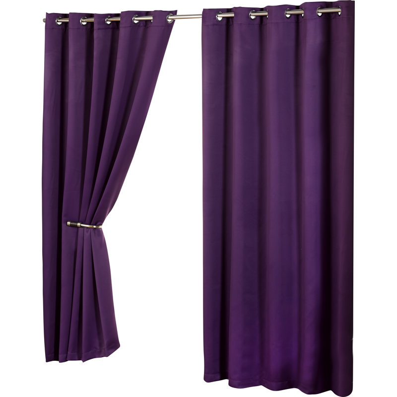 Lloyd Harbor Blackout Curtain Pair, Amethyst, 168 W x 183 D cm