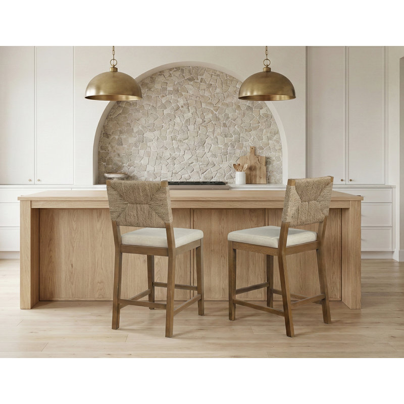 Chaise de comptoir Dundalk de 24 po en jonc de mer (ensemble de 2)