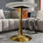 Marble-Top Round Side Table with Tapered Pedestal Base, Ideal for Living Room, Modern Minimalist Design-391220172-391220175