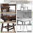 Wood Adirondack Swivel Bar Chairs Set Of 2, Rustic Outdoor Solid Log Bar Stools With High Back, 500 Lbs Capacity, 29.88" Patio Counter Height Chair For Porch, Deck, Pub, Cabin, Carbonized-854937023-854937021