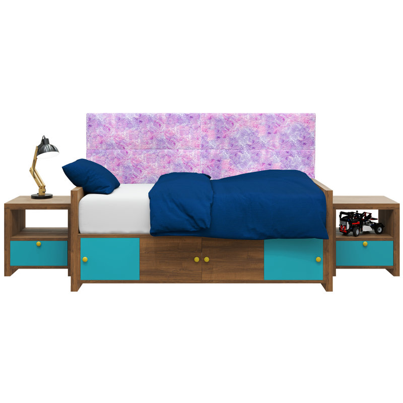 Upholstered Padded Headboard - Wall Mounted Panels, Unicorn Pink, Twin