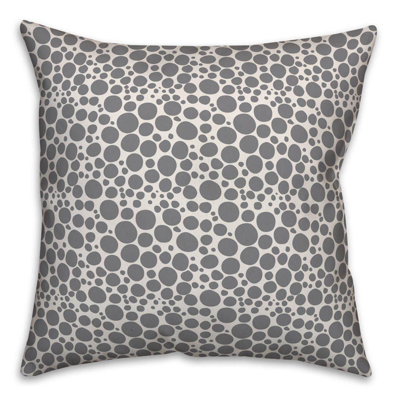 Coussin décoratif Pebbles, 16 po x 1 po, Gris