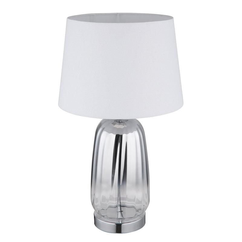 Ayzel Metal Table Lamp, Silver, White