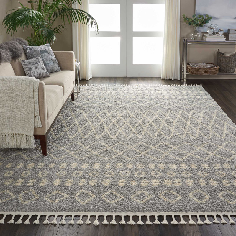 Iverson Geometric Area Rug, Rectangle 5'3" x 7'11", Gray/Beige