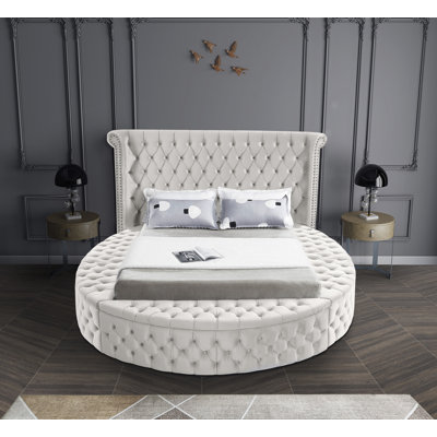 Dorgan Upholstered Wingback Bed