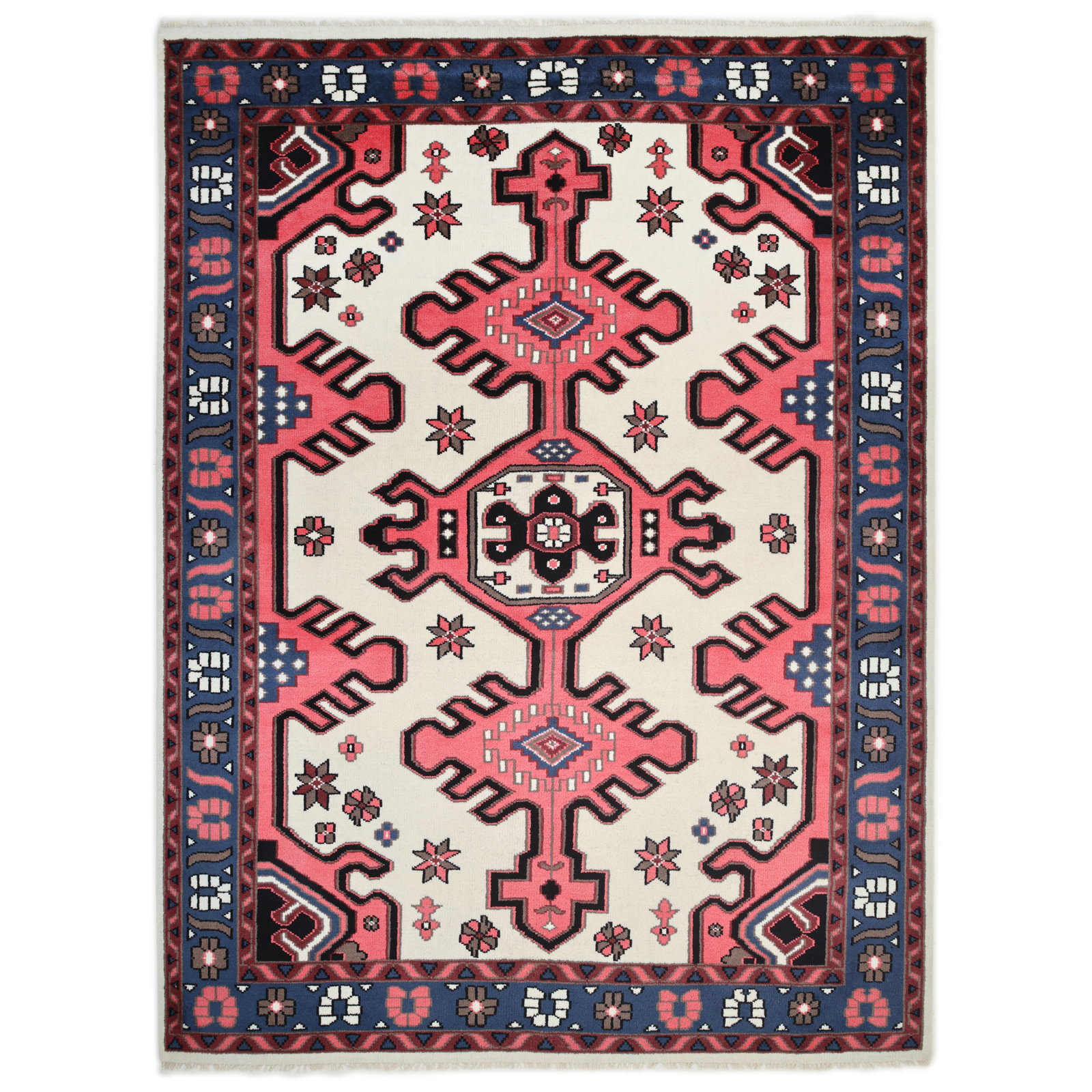 Matteson Handmade Rug, Rectangle 5' x 8'