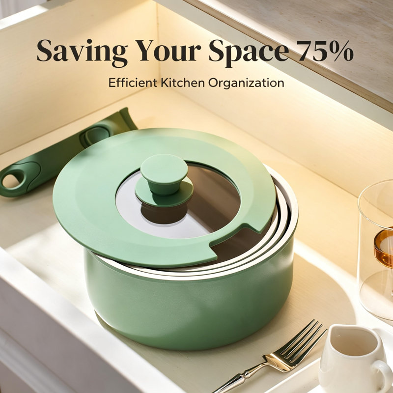 3 - Piece Cookware Set, Green