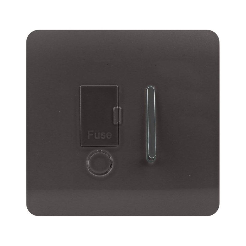 Trendi Switch 13 Amp Fused Sur with Flex Outlet, Dark Brown