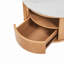 Table basse gigogne ronde avec plateau en marbre, rangement à 2 niveaux et 1 tiroir, 28,5 po