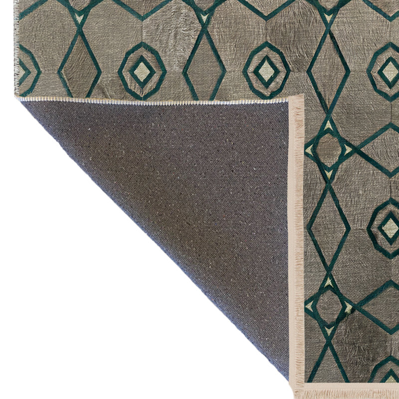 Tapis décoratif moderne à motif géométrique gris à motif géométrique en forme de croix, Rectangle 5 pi 1,02 po x 7 pi 6,55 po