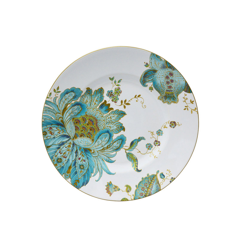 Eliza Teal and White Porcelain 16-Piece Dinnerware Set