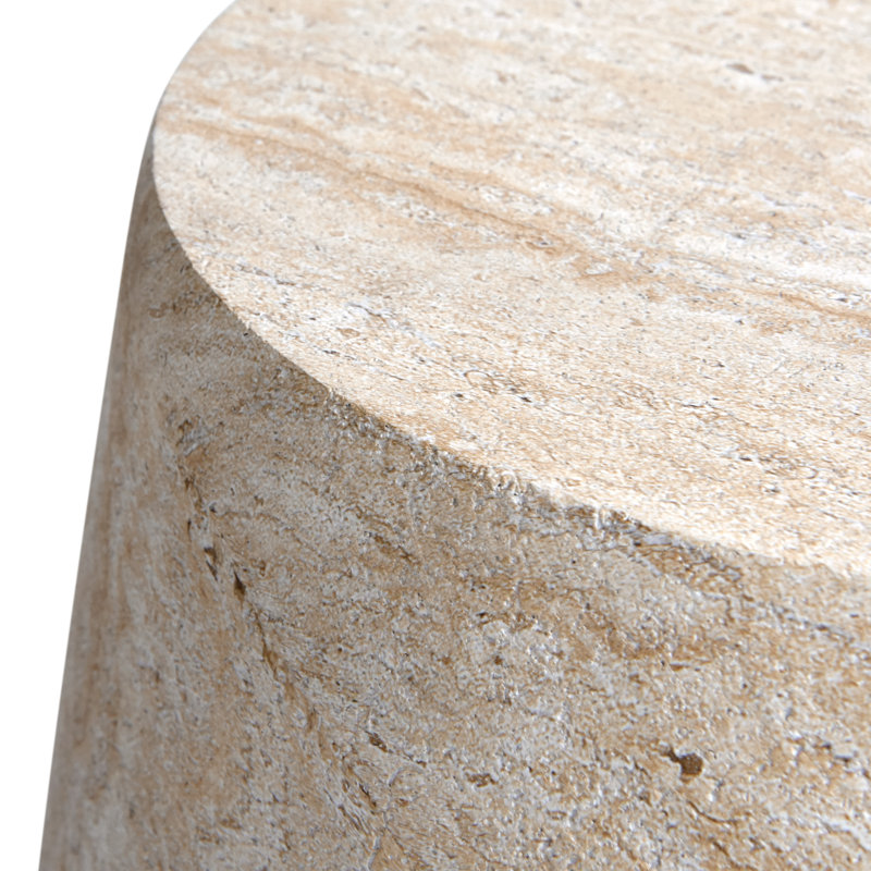 Table d'appoint Barrel Travertine Stone Finish MgO