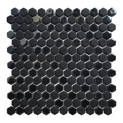 Carreau de mosaïque mural en verre recyclé hexagonal 12 po x 12 po