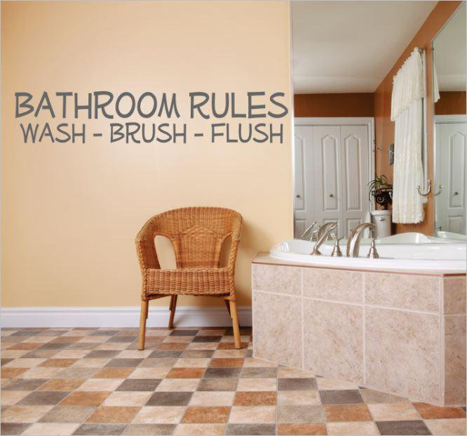 Décalcomanie murale washlush de la salle de bain, Gris, H 10 po x l 40 po x P 0,16 po