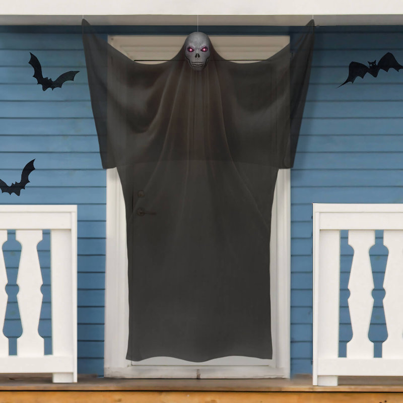 Faucheuse suspendue 7 pieds avec lumières illuminées Halloween The Holiday Aisle®