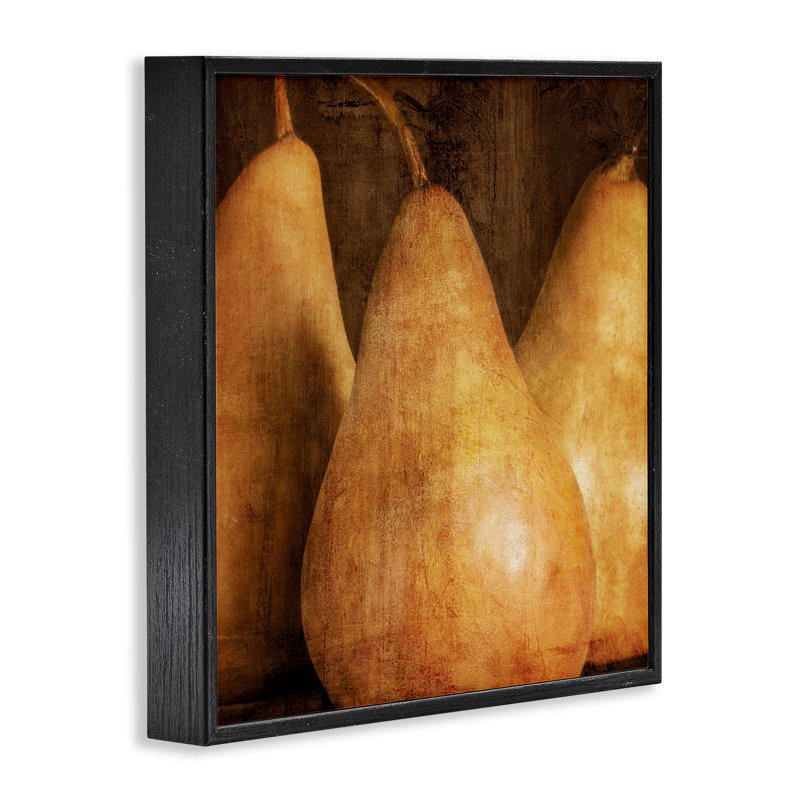 «Rustic Vintage Pears», art de la giclée encadrée par Caroline Kelly, H 17 po x l 17 po, Giclée encadrée noir minuit