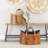 Leather Handmade Box Style Single Slot Magazine Holder with Detail Stitching and Curved Handles