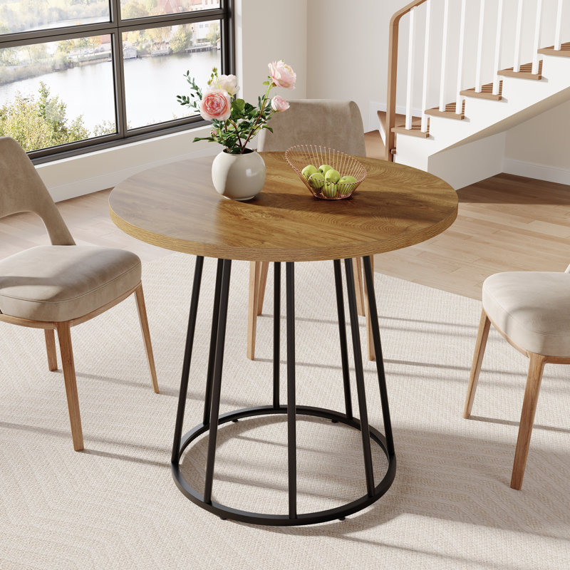 Round Metal Base Dining Table