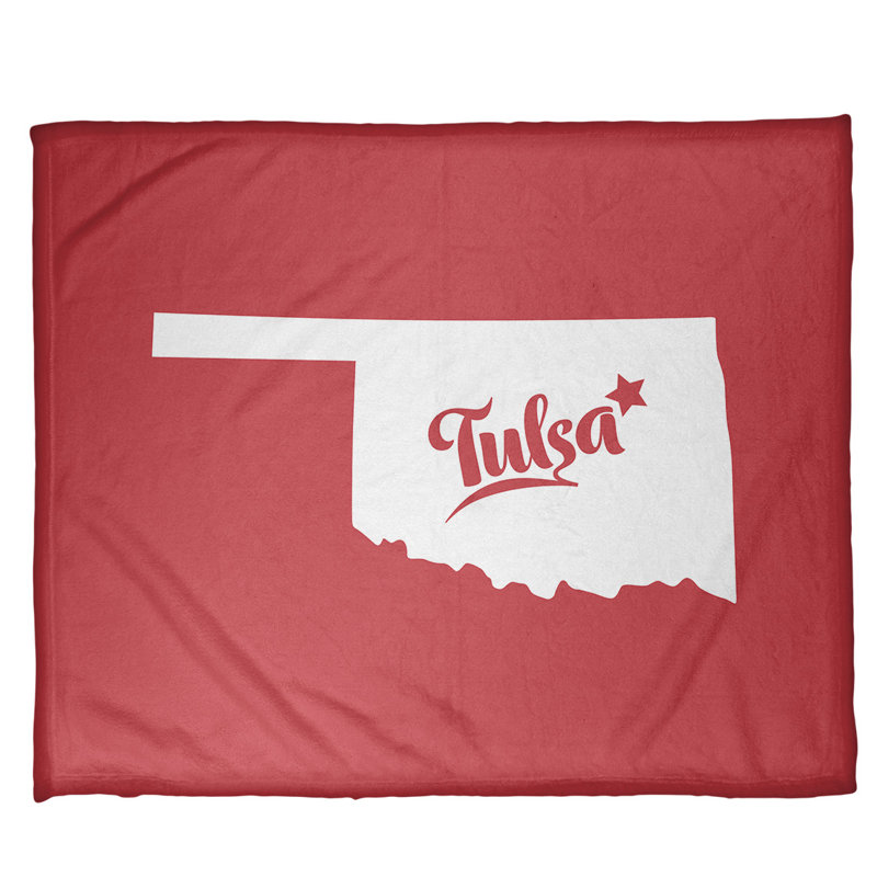 Jeté polaire oklahoma tulsa, l 52,5 po x L 62,5 po, Rouge