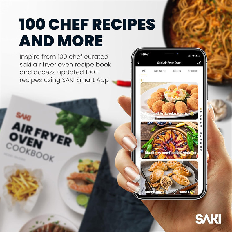 Friteuse numérique Smart Air Fryer 4,7 pte contrôlée par l'application, 7 préréglages, température maximale de 400 ° F, panier antiadhésif en céramique, conception de comptoir compacte