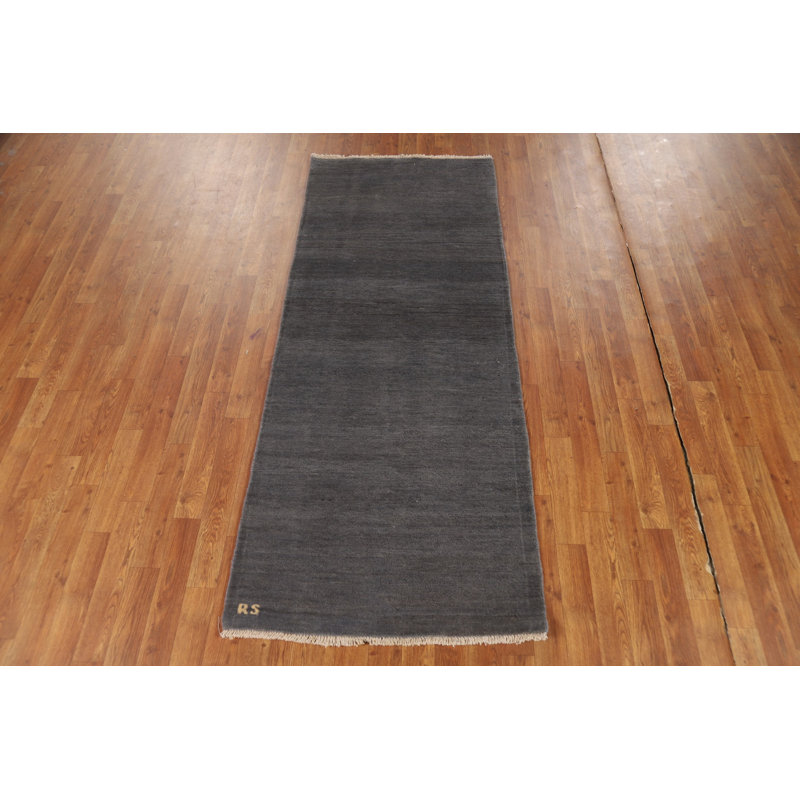 Gray Modern Gabbeh Oriental Runner Rug 3x7