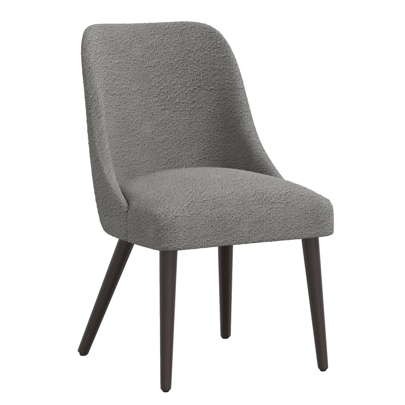 Lozelle Solid Wood Chair, Modern Pepper Tweed, Espresso