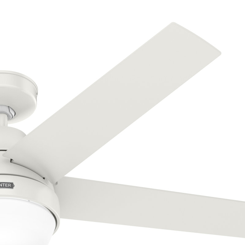 52" Aerodyne 5 - Blade Modern Smart Ceiling Fan with Lights and Remote, Fresh White