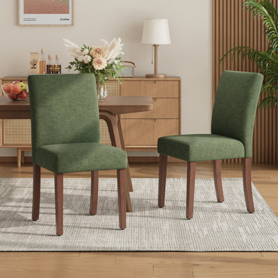 Oakridge Fabric Upholstered Parsons Side Dining Chair with Solid Rubberwood Legs, High-Density Foam Cushion
