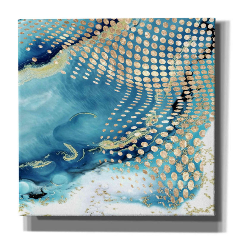 «Waves and Dots 2» par Karen Smith, art mural sur toile, H 18 po x l 18 po x P 0,5 po