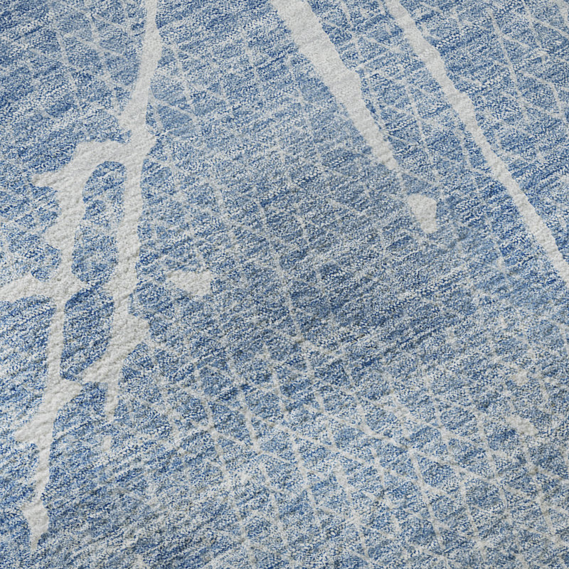 Red 5' x 7' Washable Synthetic Rectangular Rug