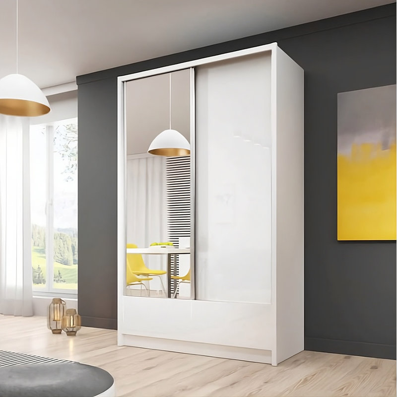 Dadabo 2 Door Solid + Manufactured Wood Wardrobe, 214cm H x 154cm W x 62cm D