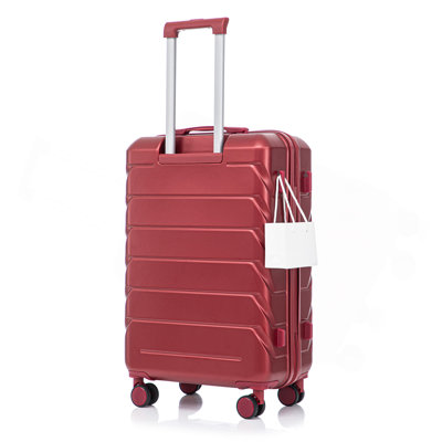 Grand bagage à carreaux en plastique dur 28 pouces ABS - Surface résistante aux égratignures Quatre roues multidirectionnelles, avec serrure à combinaison et crochets latéraux.