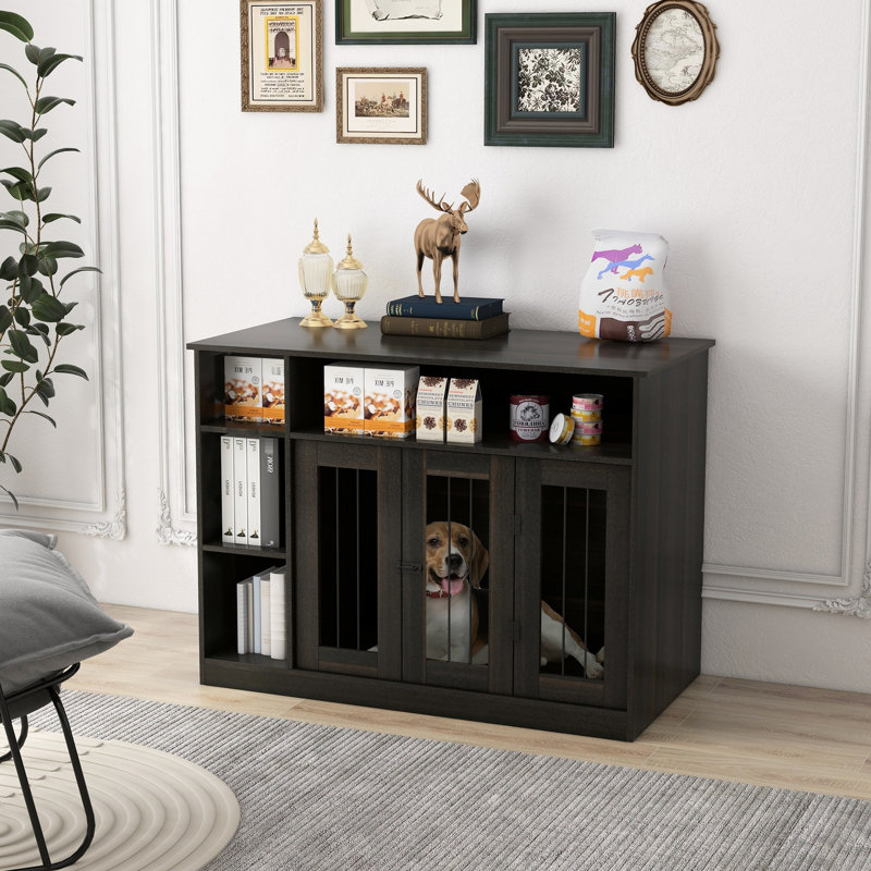 Table de bout réglable pour chien avec tablette réglable et pratique, brun, 48,07 po x 23,11 po x 33,92 po, pièce fonctionnelle pour la maison, 47,25 po x 23,5 po x 34,75 po, chiens de taille moyenne / grande